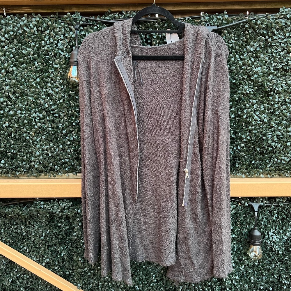 H&M hooded sweater with asymmetrical zipper